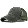 thumbnail image 1 of HNMKIU Unisex Trucker Baseball Hat with Ponytail Visor for Buns and Messy Hairstyles Green,One Size, 1 of 3