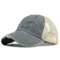 thumbnail image 1 of HNMKIU Unisex Trucker Baseball Hat with Ponytail Visor for Buns and Messy Hairstyles Grey,One Size, 1 of 3