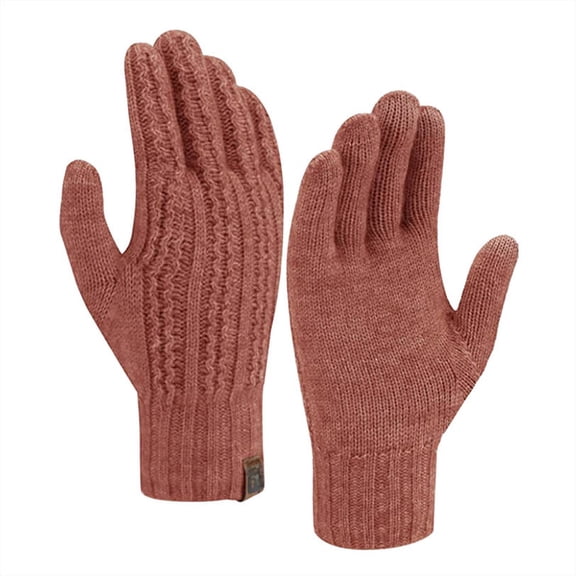 HNMKIU Unisex Winter Knitted Gloves for Warmth and Comfortable All Day Wear with Durable Soft Fabric Watermelon Red,One Size