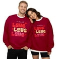 thumbnail image 1 of HNMKIU Valentine Day Matching Couple Hoodless Sweatshirt 'LOVE' Printed Crew Neck Sweatshirt for Women and Men Pullover 03_Red，L, 1 of 4