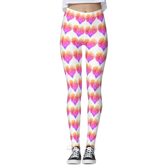 HNMKIU Valentine's Women's Leggings Fashion Print Bottom Sweatpants With Pockets High Waist Sporty Gym Athletic Fit Jogger Trousers M,S
