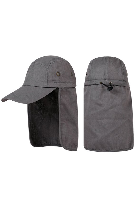 Versatile Unisex Outdoor Adventure Sun Foldable Brimmed Hat for Hiking Fishing Casual Wear Grey,One Size