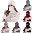 thumbnail image 1 of HNMKIU Warm Winter Knitted Wool Plus Velvet Padded Hats And Scarves White - One Size, 1 of 5