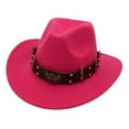 thumbnail image 1 of HNMKIU Western Cowboy Style Jazz Bowler Hat with Unique Decoration for Ethnic Style and Fashion Cowboy Hat 03_RD2,One Size, 1 of 3