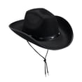 thumbnail image 1 of HNMKIU Western Style Studded Cowboy Hat Featuring Adjustable Strap And Curved Brim For Fashionable Outdoor Festival And Casual Wear Black,One Size, 1 of 2