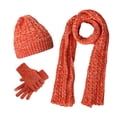 thumbnail image 1 of HNMKIU Winter Knit Scarf Hat and Gloves Set for Women Men Cozy Slouchy Cap Screen Mittens Scarves Combo Orange,One Size, 1 of 3