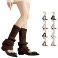 thumbnail image 1 of HNMKIU Winter Knitted Bohemian Boot Ankle Socks For Ladies Cozy Thermal Sleeves Fashionable Layering Leg Warmers Coffee - One Size, 1 of 4
