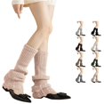 thumbnail image 1 of HNMKIU Winter Knitted Bohemian Boot Ankle Socks For Ladies Cozy Thermal Sleeves Fashionable Layering Leg Warmers Pink - One Size, 1 of 4