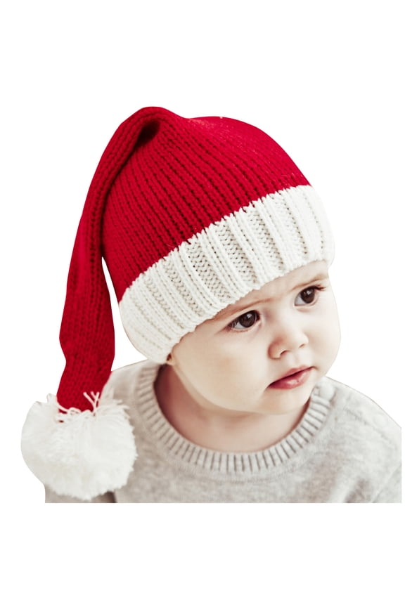 Winter Knitted Parent-Child Lattice Wool Warm Baseball Caps Hat Red2,One Size