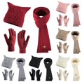 thumbnail image 1 of HNMKIU Winter Knitted Scarf And Warm Lined Thermal Earflap Hat With Soft Textured Red - One Size, 1 of 5