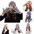 thumbnail image 1 of HNMKIU Winter Knitted Scarf Thermal Soft Lined Set Hat For Cold Weather Grey - One Size, 1 of 4