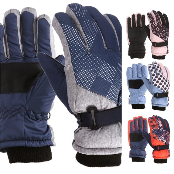 HNMKIU Winter Outdoor Kids Skating Snowboarding Windproof Warm For 5 To 9 Years Boys Girls Navy - One Size