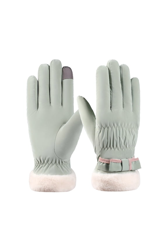 Winter Thermal Gloves for Women Outdoor Sports and Everyday Fashion Use Mint Green,One Size