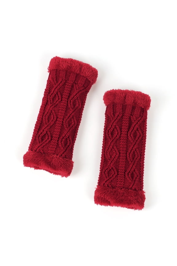 Winter Thermal Knitted Fingerless Gloves with and Pattern Design Short for Warm Hands ,One Size
