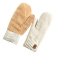 thumbnail image 1 of HNMKIU Winter Thermal Knitted Mittens Double Layer Thickened Insulation for Outdoor Cold Weather Activities White,One Size, 1 of 3