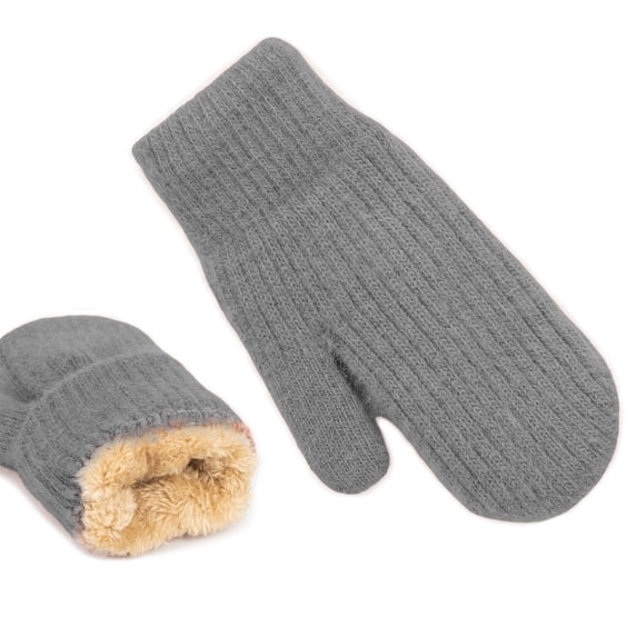 HNMKIU Winter Thermal Lined Soft Mittens Cozy Warm Hand For Outdoor Cold Weather Activities Grey,One Size