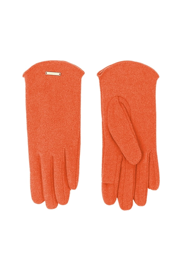 Winter Thermal Touchscreen Gloves Lined Windproof Riding Mittens Soft Warm Cycling Cold Weather Comfort Orange,One Size