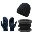 thumbnail image 1 of HNMKIU Winter Warm Fashion Scarf Gloves and Hat Set Thickened Woolen Ear for Cycling Outdoor Activities Navy,One Size, 1 of 2