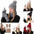 thumbnail image 1 of HNMKIU Winter Warm Knitted Scarf Hat Set Thermal Lined Outdoor Riding Ear Cold Weather Grey - One Size, 1 of 5
