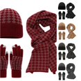 thumbnail image 1 of HNMKIU Winter Warm Lined Knitted Scarf Hat Set For Adults Cold Weather Outdoor Activities Red - One Size, 1 of 4