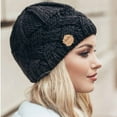 thumbnail image 1 of HNMKIU Winter Wool Knitted Baseball Cap for Women Fashionable Hemming Design Warm Cold Weather Hat Black,One Size, 1 of 2