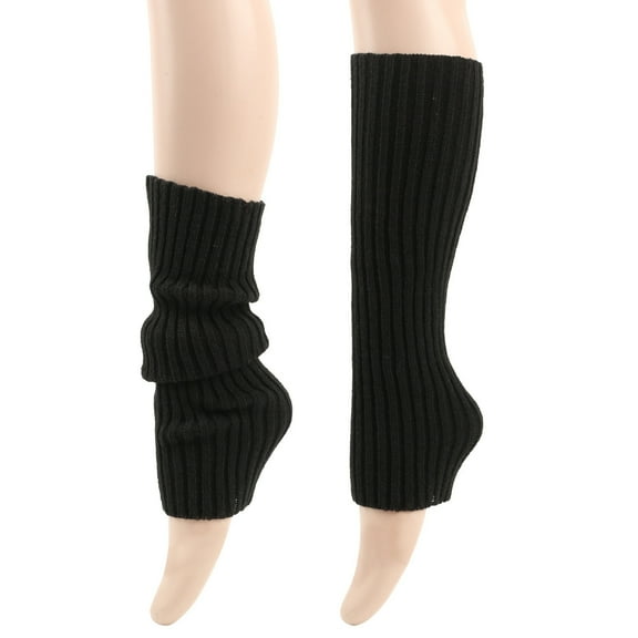 HNMKIU Winter and Autumn Warm Socks Loose Fashionable Retro Knitted Leg Warmers Cozy Socks for Casual Wear and Layering 02_Black,One Size
