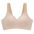 thumbnail image 1 of HNMKIU Wireless Bras Comfortable Adjustable No Underwire V-Neck T-Shirt Design for Casual Wear Support and Everyday Comfort Plus Size Bras for Women Beige,L, 1 of 6