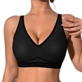 thumbnail image 1 of HNMKIU Wireless Bras for Women Flocked Soft Silicone Strip Seamless Comfort Design Support Breathable T-Shirt Underwear Plus Size Bras Black,XXL, 1 of 6