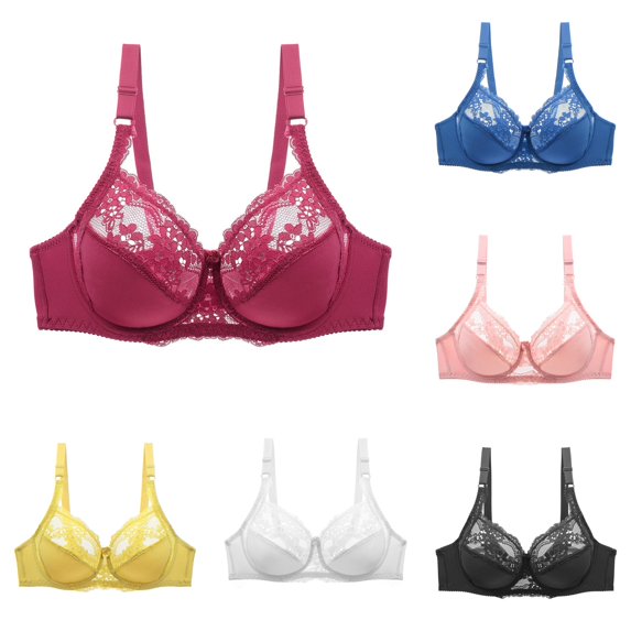 HNMKIU Women Double Lace Plus Size Bra