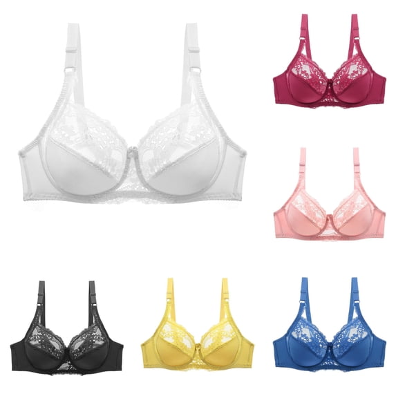 HNMKIU Women Double Lace Plus Size Bra