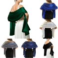 thumbnail image 1 of HNMKIU Women Elegant Shawls Wraps For Evening Party Occasion Bridal Lansitina Dresses Accessory ,A, 1 of 2