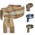 thumbnail image 1 of HNMKIU Women Fall Winter Scarf Classic Warm Soft Large Blanket Wrap Shawl Scarves Cozy Knitted Oversized Fringed Plaid Neckwear Accessory Khaki - One Size, 1 of 6