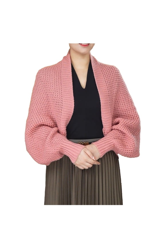 Women Fashion Knitted Shawl Long Sleeve Cardigan Wearable Scarf Wrap For Elegant Outdoors PK2,One Size