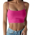 thumbnail image 1 of HNMKIU Women Fashion Party Camisole Solid Color Strap Sleeveless Slim Tunic Top for Casual Wear Womens Tank Tops Hot Pink,M, 1 of 3