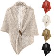 thumbnail image 1 of HNMKIU Women Fashion Solid Hollow Out Buckle Big Triangle Cape Cloak Warm Decorative Scarf Split ,KH1, 1 of 4