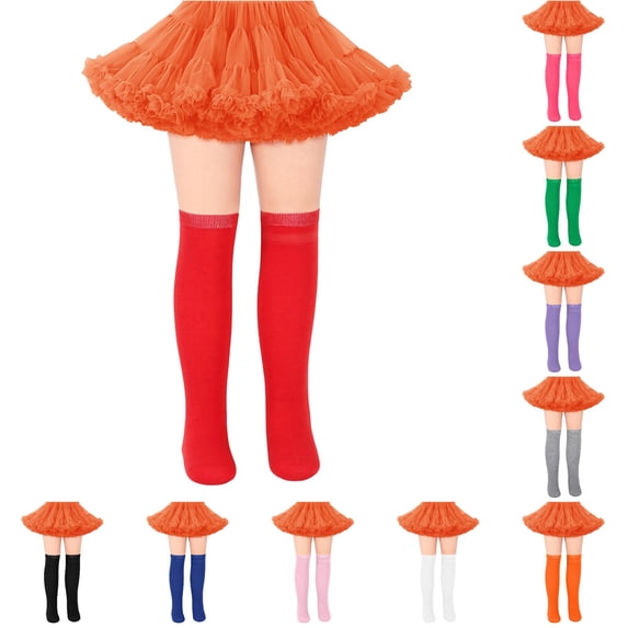 HNMKIU Women Knee High Socks Striped Stockings Soft Stretchable Over Calf For Comfort Daily Casual Style Red,7-12