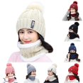thumbnail image 1 of HNMKIU Women Men Winter Knit Warm Hat Scarf Set Purpose Earflap Windproof Headwear Cozy Neck Gaiter Outdoor Cycling Skiing Travel Accessory Beige - One Size, 1 of 7