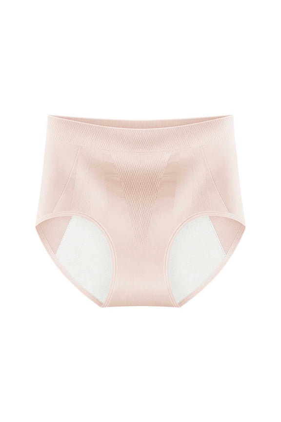 Women Panties Mid Waist 3 Layer Widened Menstrual Briefs for Side Leakage Protection Comfort Seamless Underwear for Women Pink,L