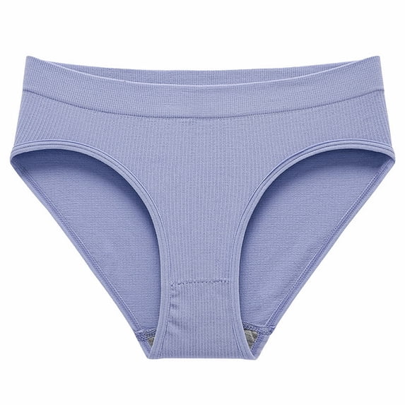 HNMKIU Women Panties Ribbed Bikini Briefs Comfortable and Breathable for Everyday Wear Womens Underwear Blue,L