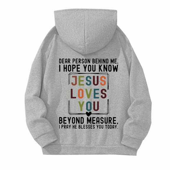 HNMKIU Women Print Hooded Sweatshirt Button Split Hem Long Sleeve Hoodie Top Hoodies for Women Grey,L