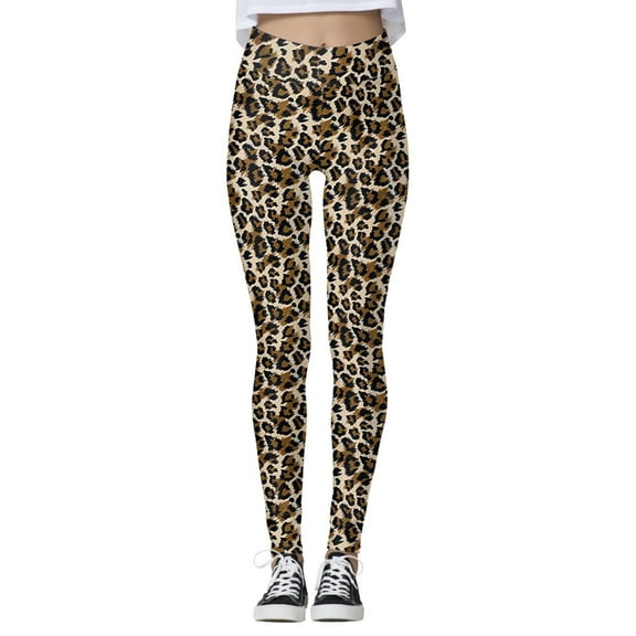 HNMKIU Women'S Leggings for Yoga and Casual Wear with Leopard Print Design High Waisted Tight Lifting Stretchy Pants Z01_Gold,L