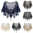 thumbnail image 1 of HNMKIU Women Shoulder Wrap Shawl Shawl Wrapped Sequin Evening Dress Bride's Prom Thin Sheer Cover Up Elegant Wedding Party Accessory Blue,One Size, 1 of 3