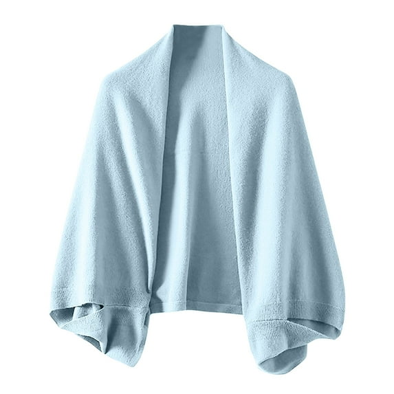 HNMKIU Women Soft Loose Shawl Lightweight Knit Wrap for Cozy Warmth and Everyday Style Light Blue,One Size