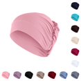 thumbnail image 1 of HNMKIU Women Solid Beading Ruffle Chemo Hat Wrap Cap Soft Knit Headwear for Cancer Patients Turban Style Comfortable Daily Wear Adjustable Breathable Elegant G - M, 1 of 6