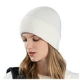 thumbnail image 1 of HNMKIU Women Thick winter hats for women Warm Sock Hats Knitted Hats for Big Head Solid Color Casual for Autumn and Winter White,One Size, 1 of 4