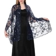 thumbnail image 1 of HNMKIU For Women Versatile Lace Shawl For Casual Outfits For All Seasons Stylish Top Layer For T Shirts Fashion Accessory For Any Occasion Navy,One Size, 1 of 3