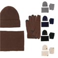 thumbnail image 1 of HNMKIU Women Winter Hat Scarf Set 3 Piece Neck Warmer Knit With Matching Touchscreen Mittens For Cold Weather Outdoor Activity Coffee - One Size, 1 of 4