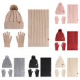 thumbnail image 1 of HNMKIU Women Winter Plus Wool Warm Fashion Knitted Hat Ear Scarf Set Khaki - One Size, 1 of 4