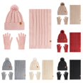 thumbnail image 1 of HNMKIU Women Winter Plus Wool Warm Fashion Knitted Hat Ear Scarf Set Pink - One Size, 1 of 4
