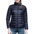 thumbnail image 1 of HNMKIU Women Winter Thin and Light Down Coat Casual Slim Quilted Jacket Womens Coats Stand Collar Warm Outerwear for Cold Weather Comfortable Fit 02_Navy,XXL, 1 of 7